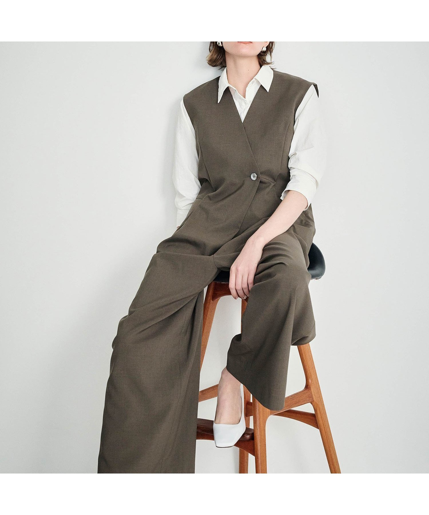 【ノーク/N.O.R.C】のウォッシャブルオールインワン【CLEAN MOTION】 インテリア・キッズ・メンズ・レディースファッション・服の通販 founy(ファニー) 　ファッション　Fashion　レディースファッション　Fashion for Women　ワンピース　Dresses　オールインワン・ワンピース　Dresses and Jumpsuits　吸水　Absorbent, Quick-Dry　ストレッチ　Stretch, Stretchy Fabric　メランジ　Melange, Mixed Yarn　ラップ　Wrap, Wrap Design　ロング　Long, Long-Length　夏　Summer　ブラウン|ID: prp329100004817878 ipo3291000000035001244