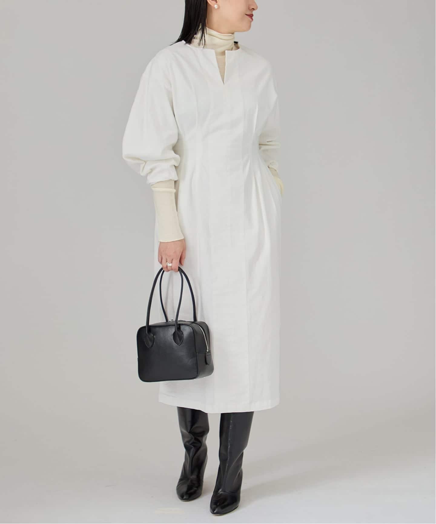 【ヴェルメイユ パー イエナ/VERMEIL par iena】のストレッチデニムウエストシェイプワンピース インテリア・キッズ・メンズ・レディースファッション・服の通販 founy(ファニー) 　ファッション　Fashion　レディースファッション　Fashion for Women　ワンピース　Dresses　インド　Indian Textile　シェイプ　Shape, Slim Fit　デニム　Denim, Jeans Material　人気　Popular, Best Seller　プリント　Print, Printed Pattern　リネン　Linen, Linen Fabric　レオパード　Leopard, Animal Print　ホワイト|ID: prp329100004817880 ipo3291000000035001270