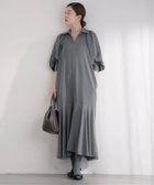 【イエナ/IENA】のNAVY メランジツイルギャザーワンピース グレー|ID:prp329100004817904