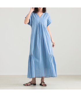 【デミルクス ビームス/Demi-Luxe BEAMS】の【別注】ne Quittez pas / ボイル ストライプ フレンチスリーブ ワンピース 人気、トレンドファッション・服の通販 founy(ファニー) ファッション Fashion レディースファッション Fashion for Women ワンピース Dresses インド Indian Textile ギャザー Gathered, Ruffled 切替 Switching, Contrast Panel シャーリング Shirring, Ruched ストライプ Stripe, Striped Pattern スリーブ Sleeve, Long Sleeve / Short Sleeve フレンチ French, French Style プリント Print, Printed Pattern 別注 Limited Edition, Custom Order モダン Modern, Contemporary リラックス Relax, Relaxed Fit おすすめ Recommended / Our Picks 旅行 Travel |ID:prp329100004818260