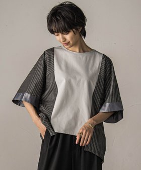 【メイソングレイ/MAYSON GREY】のストライプドッキングフロントドロストプルオーバー≪洗濯機で洗える≫ 人気、トレンドファッション・服の通販 founy(ファニー) ファッション Fashion レディースファッション Fashion for Women トップス・カットソー Cut & Sew Tops カジュアルプルオーバー・ニットトップス Pullovers & Knit Tops / Casual Pullovers 洗える Machine Washable 秋 Autumn カットソー Cut and Sewn Top カフス Cuff Design キュロット Culottes, Wide Shorts ストライプ Stripe, Striped Pattern ドッキング Docking, Mixed Material バランス Balance, Style Balance ピーチ Peach, Soft Touch ボトム Bottoms, Lower Wear マニッシュ Mannish, Boyish ワイド Wide, Wide Fit A/W・秋冬 Autumn/Winter 2025年 2025 2025-2026秋冬・A/W Autumn/Winter 2025–26 AW25–26 |ID:prp329100004818279