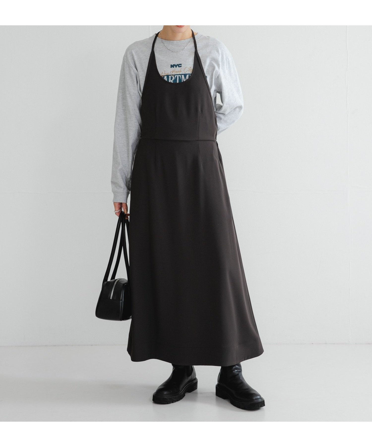 【アーバンリサーチ/URBAN RESEARCH】のホルターネックキャミワンピース インテリア・キッズ・メンズ・レディースファッション・服の通販 founy(ファニー) 　ファッション　Fashion　レディースファッション　Fashion for Women　ワンピース　Dresses　キャミソールワンピース　Camisole Dresses　2025年　2025　2025-2026秋冬・A/W　Autumn/Winter 2025–26 AW25–26　冬　Winter / This Winter　おすすめ　Recommended / Our Picks　インナー　Innerwear　カットソー　Cut and Sewn Top　タートル　Turtleneck, Turtle Collar　フレア　Flare, Flared　ロング　Long, Long-Length　A/W・秋冬　Autumn/Winter　CHARCOAL|ID: prp329100004818280 ipo3291000000035005710