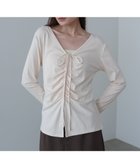 【バブ ブージュルード/Bab Bou Jeloud】のセンターシャーリングカットソー 人気、トレンドファッション・服の通販 founy(ファニー) ファッション Fashion レディースファッション Fashion for Women トップス・カットソー Cut & Sew Tops カットソー・ベーシックTシャツ Cut-and-Sewn Tops / Stretch Tees & Basics インナー Innerwear カットソー Cut and Sewn Top ガーリー Girly, Feminine Style クラシカル Classical, Vintage-Inspired サテン Satin, Glossy Fabric シャーリング Shirring, Ruched シンプル Simple, Minimal スマート Smart, Elegant スラックス Slacks, Dress Pants センター Center, Center Line チェック Check, Plaid, Tartan デニム Denim, Jeans Material フェミニン Feminine, Girly フロント Front, Front Design リボン Ribbon, Bow 再入荷 Restock / Back in Stock おすすめ Recommended / Our Picks thumbnail IVORY|ID: prp329100004818283 ipo3291000000035005742