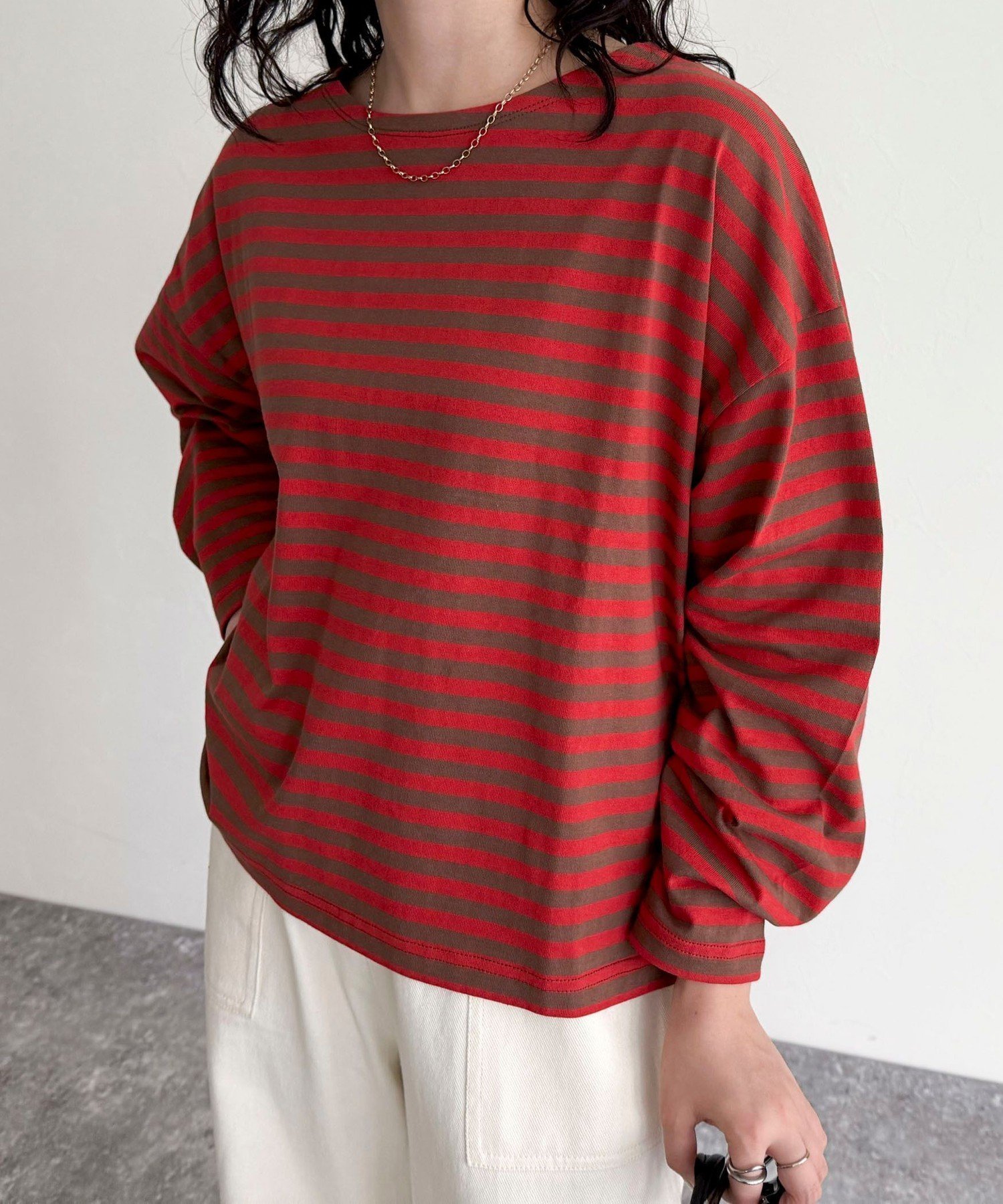 【フレディ&グロスター/FREDY&GLOSTER】のボーダーハートパッチプルオーバー インテリア・キッズ・メンズ・レディースファッション・服の通販 founy(ファニー) 　ファッション　Fashion　レディースファッション　Fashion for Women　トップス・カットソー　Cut & Sew Tops　カジュアルプルオーバー・ニットトップス　Pullovers & Knit Tops / Casual Pullovers　2025年　2025　2025-2026秋冬・A/W　Autumn/Winter 2025–26 AW25–26　スラックス　Slacks, Dress Pants　デニム　Denim, Jeans Material　バランス　Balance, Style Balance　ボーダー　Border, Stripe　定番　Standard, Basic Item　秋　Autumn　ベージュ系その他|ID: prp329100004818285 ipo3291000000035005779