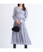 【ノエラ/Noela】のティアードサテンワンピース サックス|ID: prp329100004818311 ipo3291000000035236690