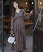 【ノエラ/Noela】のティアードサテンワンピース チャ|ID: prp329100004818311 ipo3291000000035236692