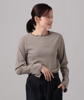 【アフタヌーンティー リビング/Afternoon Tea LIVING】のボーダーテレコメロウプルオーバー 人気、トレンドファッション・服の通販 founy(ファニー) ファッション Fashion レディースファッション Fashion for Women トップス・カットソー Cut & Sew Tops カジュアルプルオーバー・ニットトップス Pullovers & Knit Tops / Casual Pullovers おすすめ Recommended / Our Picks インナー Innerwear カーディガン Cardigan, Knitwear ジャケット Jacket, Outerwear テレコ Ribbed, Rib Stitch バランス Balance, Style Balance フィット Fit, Slim Fit ボーダー Border, Stripe ロング Long, Long-Length エレガント 上品 Elegant |ID:prp329100004818315