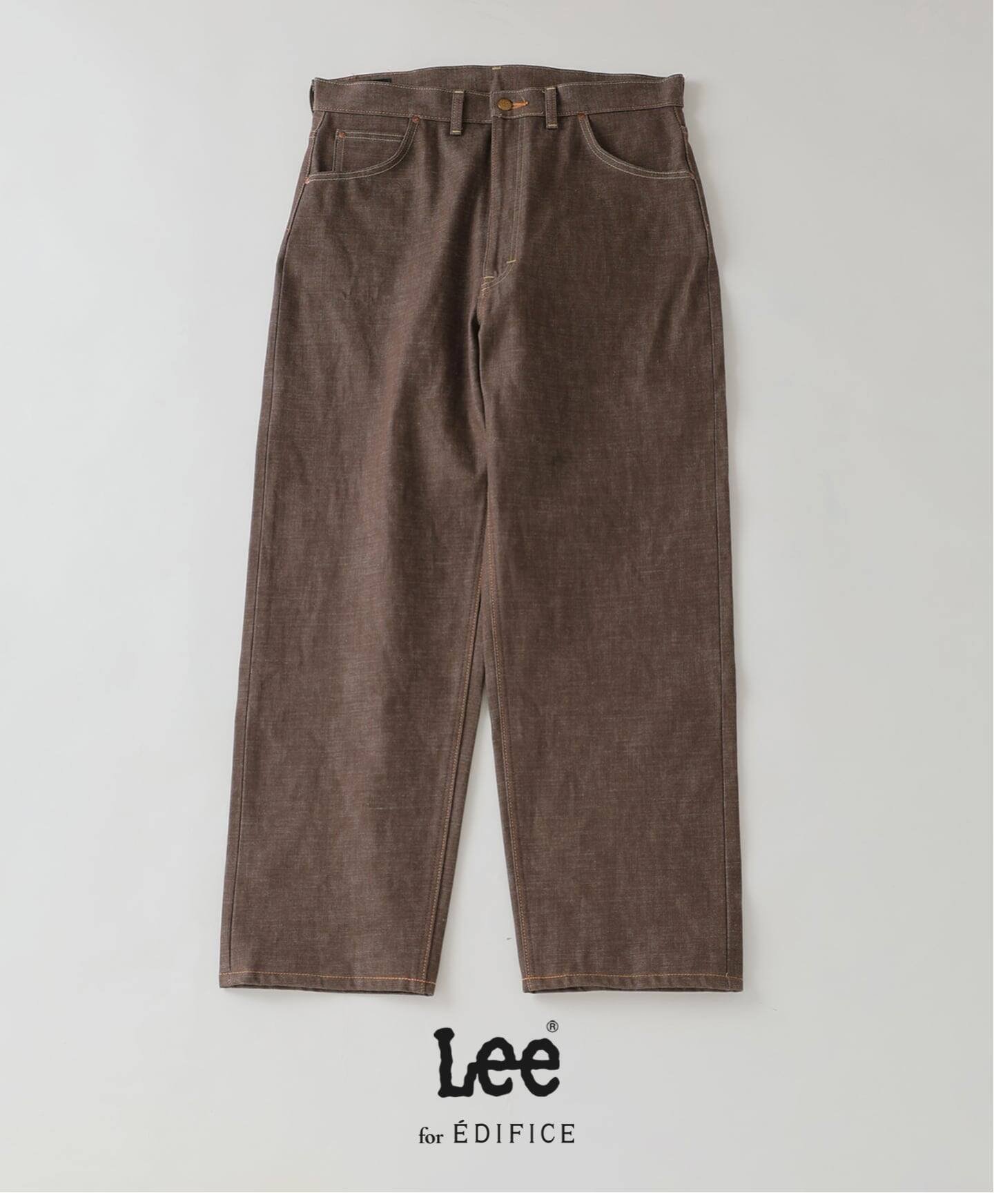 【エディフィス/EDIFICE / MEN】のLee (リー) 別注 101*101-Z RIDERS RIGID デニムパンツ インテリア・キッズ・メンズ・レディースファッション・服の通販 founy(ファニー) 　ファッション　Fashion　メンズファッション　Fashion for Men　ボトムス　Bottoms　デニムパンツ・ジーンズ　Denim Pants　今季　This Season, Current Season　シェイプ　Shape, Slim Fit　ジャケット　Jacket, Outerwear　ジーンズ　Jeans, Denim Pants　スペシャル　Special, Limited Edition　スマート　Smart, Elegant　セットアップ　Set-Up, Coordinated Outfit　デニム　Denim, Jeans Material　フロント　Front, Front Design　ポケット　Pocket, Pocket Detail　別注　Limited Edition, Custom Order　ワイド　Wide, Wide Fit　エレガント 上品　Elegant　ブラウン|ID: prp329100004818327 ipo3291000000035006229