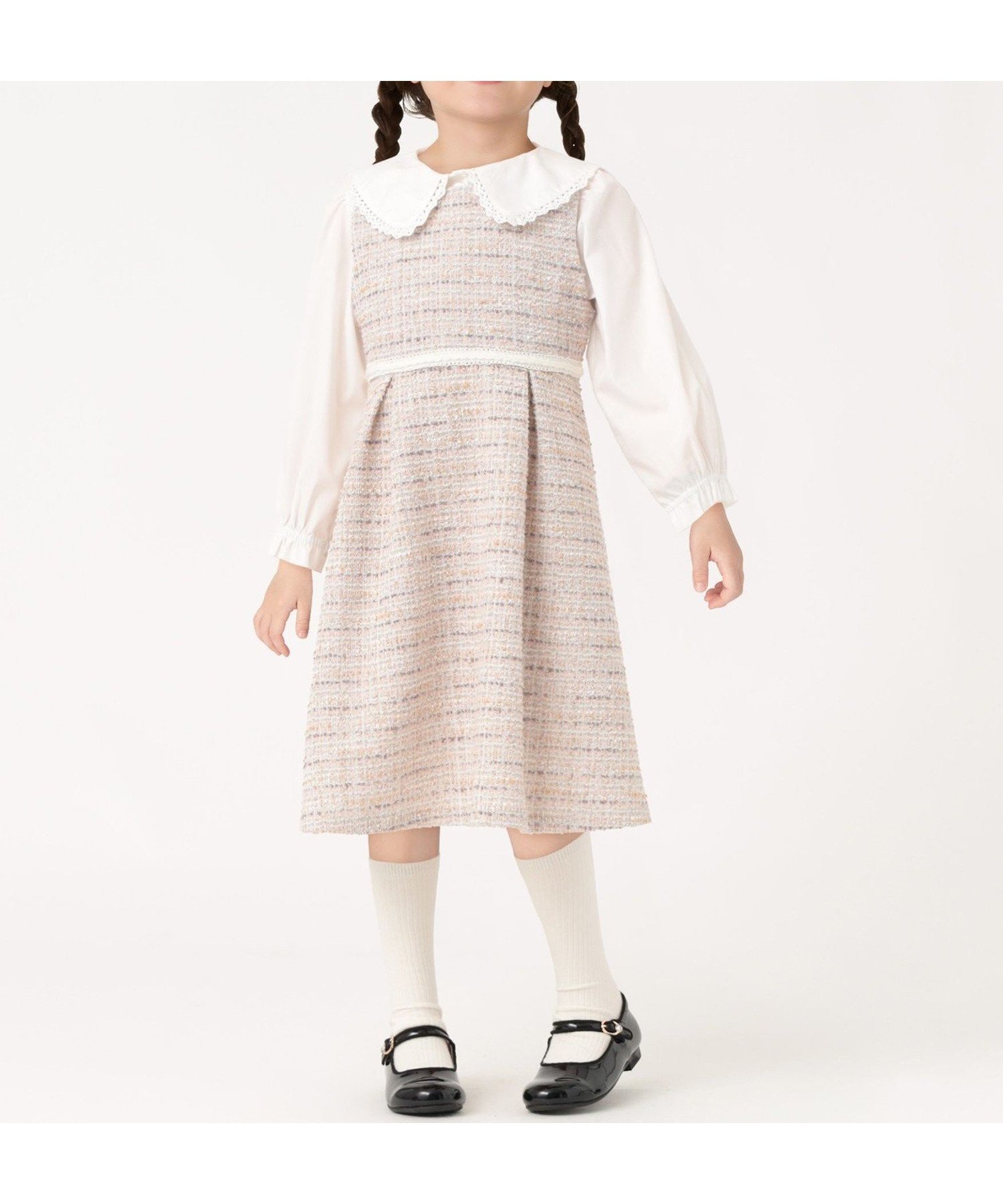 【シップス/SHIPS / KIDS】のSHIPS Colors 120~130cm / オケージョン ツイード ワンピース インテリア・キッズ・メンズ・レディースファッション・服の通販 founy(ファニー) 　ファッション　Fashion　キッズファッション　Fashion for Kids　ワンピース　Dresses　インナー　Innerwear　オケージョン　Occasion Wear　今季　This Season, Current Season　ジャケット　Jacket, Outerwear　ツイード　Twill, Twill Weave　ノースリーブ　Sleeveless, No-Sleeve　ブロード　Broadcloth, Fine Cotton　メンズ　Men's, Menswear　アウトレット　Outlet / Clearance　おすすめ　Recommended / Our Picks　エレガント 上品　Elegant　入学式　Entrance Ceremony　ビジネス 仕事 通勤　Business / Work / Commuting　2025年　2025　2025-2026秋冬・A/W　Autumn/Winter 2025–26 AW25–26　ベージュ|ID: prp329100004818337 ipo3291000000035006302