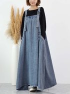 【ドゥーベル/Doux Belle】のジャンパースカート ジャンパーワンピース デニムワンピース 人気、トレンドファッション・服の通販 founy(ファニー) ファッション Fashion レディースファッション Fashion for Women スカート Skirts デニム Denim, Jeans Material ポケット Pocket, Pocket Detail ラップ Wrap, Wrap Design ロング Long, Long-Length ワンポイント One Point, Statement Accent 春 Spring 無地 Plain, Solid Color 秋 Autumn thumbnail ライトブルー|ID: prp329100004818345 ipo3291000000035006385