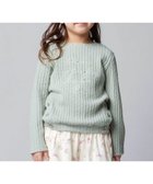 【ベベ オンライン ストア/BEBE ONLINE STORE / KIDS】のケーブル編みカットニットサイドボタンプルオーバー(90~150cm) グリーン|ID: prp329100004818351 ipo3291000000035006414