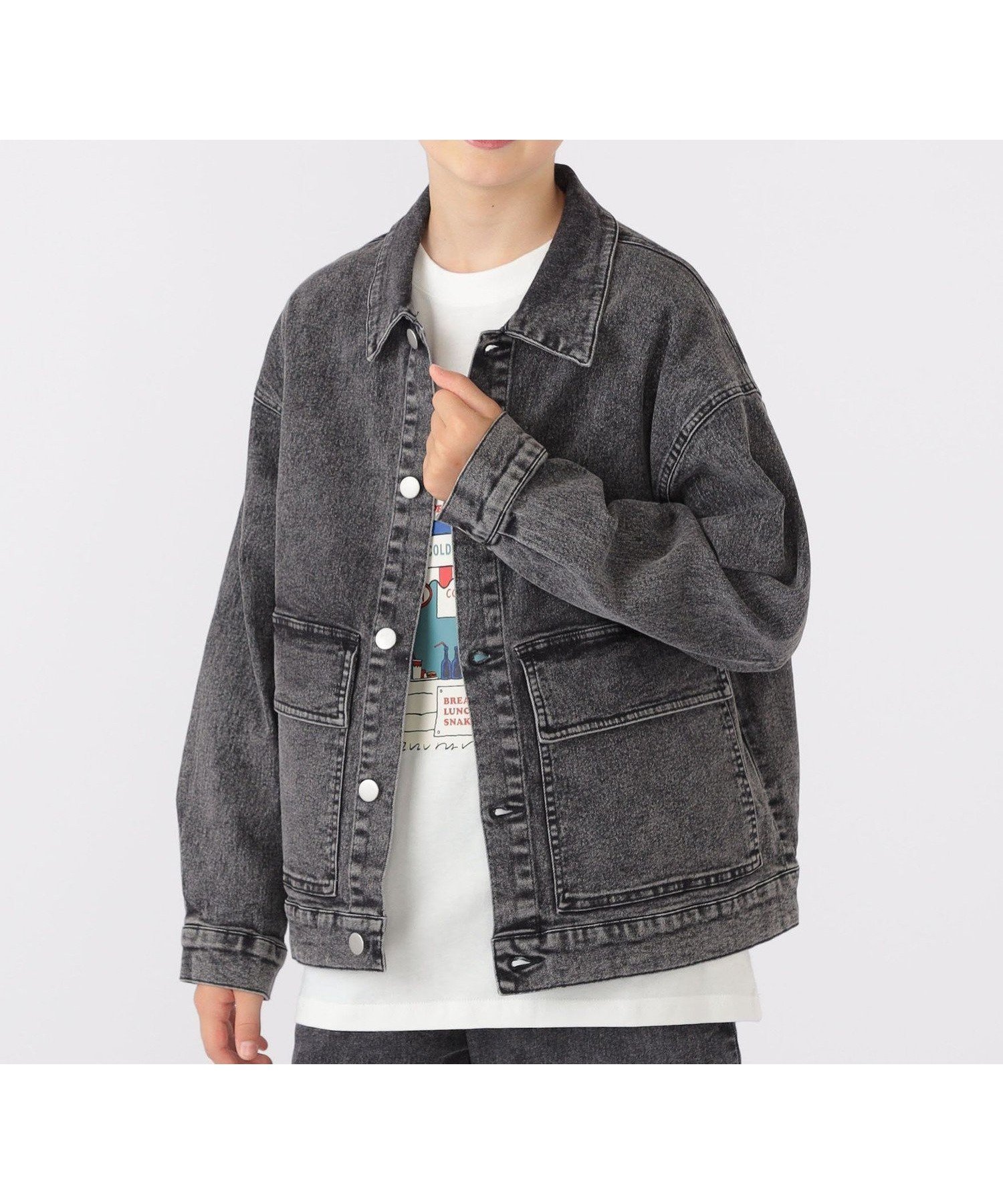 【シップス/SHIPS / KIDS】のSHIPS KIDS 140~160cm / ジャージー ライク デニム ジャケット インテリア・キッズ・メンズ・レディースファッション・服の通販 founy(ファニー) 　ファッション　Fashion　キッズファッション　Fashion for Kids　アウター　Coat Outerwear /Kids　おすすめ　Recommended / Our Picks　シンプル　Simple, Minimal　ジャケット　Jacket, Outerwear　ストレッチ　Stretch, Stretchy Fabric　セットアップ　Set-Up, Coordinated Outfit　デニム　Denim, Jeans Material　フロント　Front, Front Design　ボトム　Bottoms, Lower Wear　ポケット　Pocket, Pocket Detail　軽量　Lightweight, Ultra Light　ブラック|ID: prp329100004818355 ipo3291000000035006468