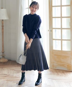 【イッカ/ikka】の配色ニットアップ 人気、トレンドファッション・服の通販 founy(ファニー) ファッション Fashion レディースファッション Fashion for Women トップス・カットソー Cut & Sew Tops ニット Knit Tops & Sweaters なめらか Smooth, Silky Texture スリット Slit, Slit Detail セットアップ Set-Up, Coordinated Outfit パール Pearl, Pearl Accent フレア Flare, Flared プリーツ Pleats, Pleated モックネック Mock Neck, Short Turtleneck エレガント 上品 Elegant |ID:prp329100004818358