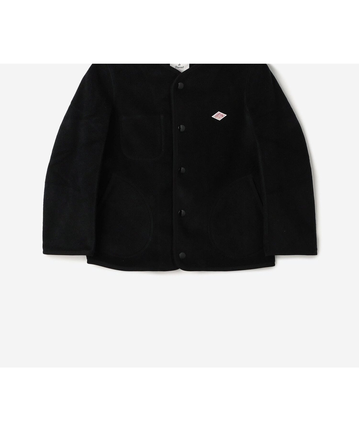 【ビショップ/Bshop / KIDS】のキッズ フリース カラーレスジャケット インテリア・キッズ・メンズ・レディースファッション・服の通販 founy(ファニー) 　ファッション　Fashion　キッズファッション　Fashion for Kids　アウター　Coat Outerwear /Kids　フランス　France, French　メランジ　Melange, Mixed Yarn　ワーク　Workwear, Utility Style　BLACK|ID: prp329100004818360 ipo3291000000035006523