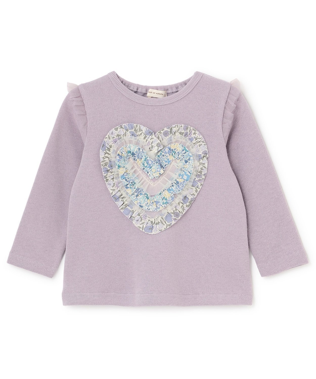 【ナルミヤ オンライン/NARUMIYA ONELINE / KIDS】のリバティハートフリルトレーナー インテリア・キッズ・メンズ・レディースファッション・服の通販 founy(ファニー) 　ファッション　Fashion　キッズファッション　Fashion for Kids　チュール　Tulip, Tulip Motif　トレーナー　Sweatshirt, Trainer　フレア　Flare, Flared　ボトム　Bottoms, Lower Wear　ポケット　Pocket, Pocket Detail　ラベンダー|ID: prp329100004818362 ipo3291000000035006538