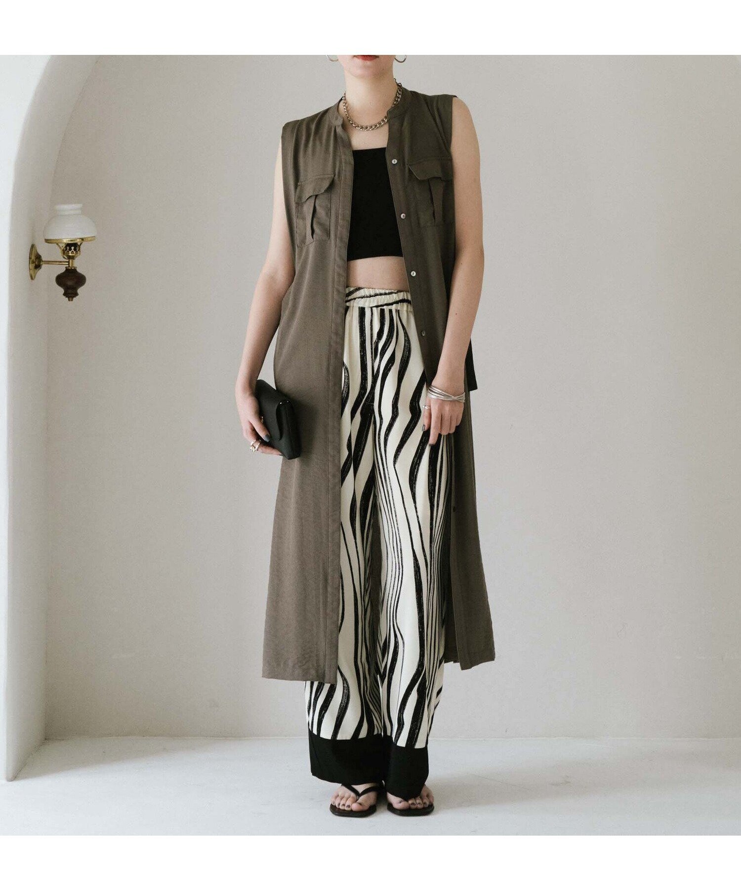 【ドゥ アルシーヴ/Doux archives】のサファリジレワンピース/ インテリア・キッズ・メンズ・レディースファッション・服の通販 founy(ファニー) 　ファッション　Fashion　レディースファッション　Fashion for Women　アウター　Coat / Outerwear Collection　インナー　Innerwear　ロング　Long, Long-Length　人気　Popular, Best Seller　夏　Summer　春　Spring　S/S・春夏　SS, Spring/Summer, Warm Season　KHAKI|ID: prp329100004818364 ipo3291000000035006581