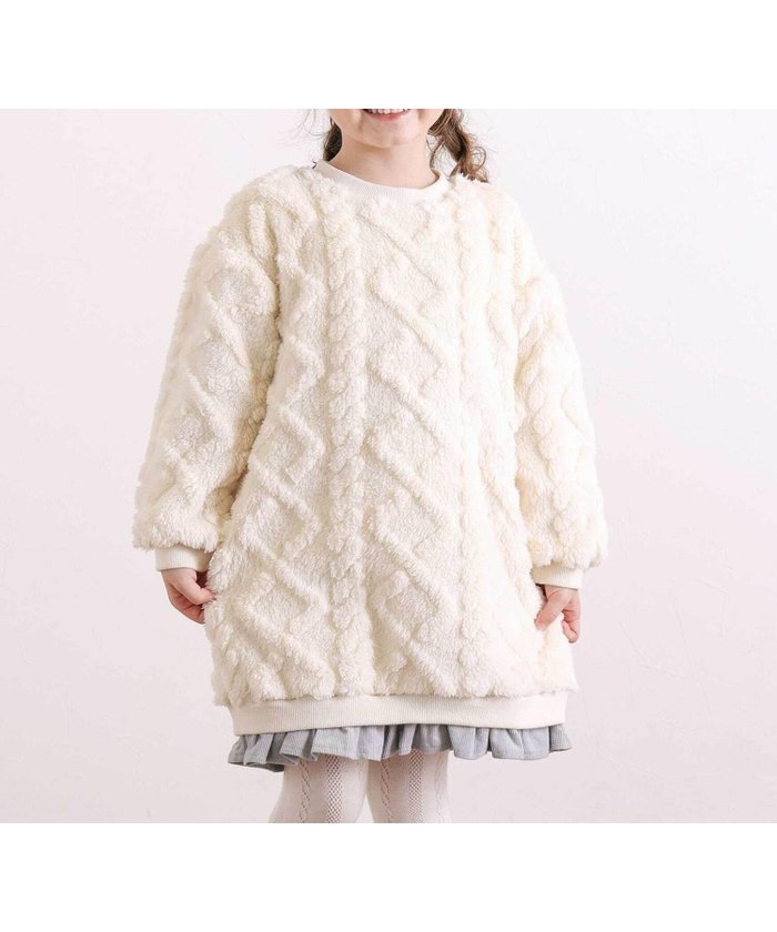 【ベベ オンライン ストア/BEBE ONLINE STORE / KIDS】の【お揃い】天使の羽もこもこケーブルボアワンピース(80~130cm) インテリア・キッズ・メンズ・レディースファッション・服の通販 founy(ファニー) https://founy.com/ ファッション Fashion キッズファッション Fashion for Kids ワンピース Dresses 秋 Autumn チェック Check, Plaid, Tartan トレーナー Sweatshirt, Trainer フェミニン Feminine, Girly フリル Frill, Ruffle フレンチ French, French Style ミックス Mix, Mixed Style モチーフ Motif, Design Theme 冬 Winter / This Winter A/W・秋冬 Autumn/Winter おすすめ Recommended / Our Picks お家時間・ステイホーム Stay Home / At Home エレガント 上品 Elegant 2025年 2025 2025-2026秋冬・A/W Autumn/Winter 2025–26 AW25–26 |ID: prp329100004818370 ipo3291000000035077339