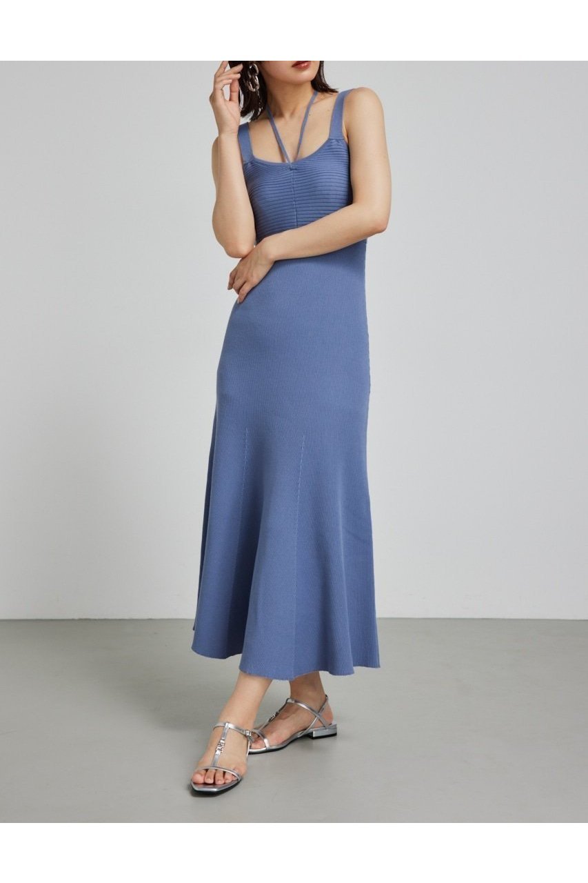 【リエンダ/rienda】のバストギャザーホルターマーメイドワンピース インテリア・キッズ・メンズ・レディースファッション・服の通販 founy(ファニー) 　ファッション　Fashion　レディースファッション　Fashion for Women　ワンピース　Dresses　クール　Cool, Chic　シンプル　Simple, Minimal　フレア　Flare, Flared　リボン　Ribbon, Bow　羽織　Haori, Light Jacket　BLU|ID: prp329100004818404 ipo3291000000035007147