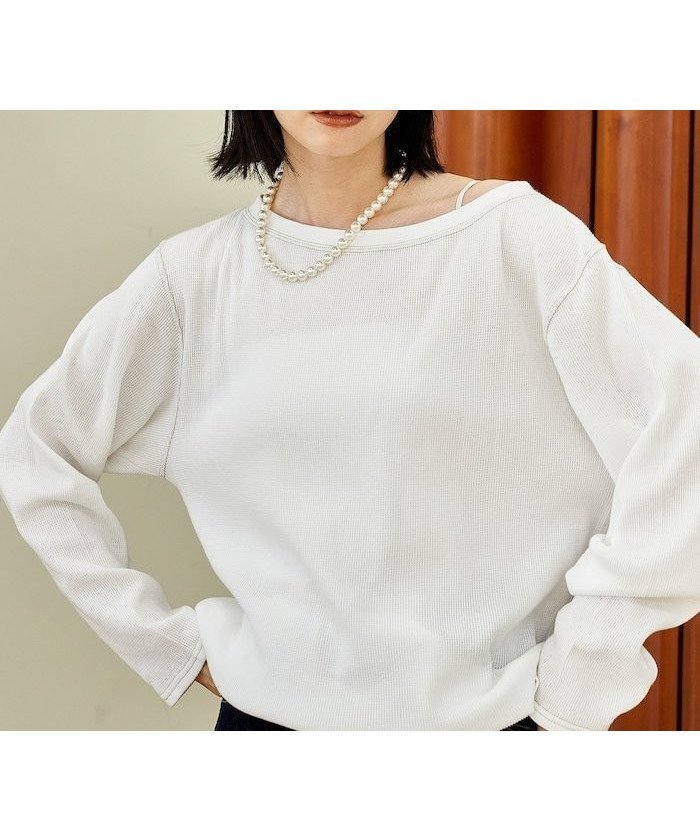 【フリークスストア/FREAK'S STORE】のオフショルダー ワッフルロンT 25AW 人気、トレンドファッション・服の通販 founy(ファニー) 　ファッション　Fashion　レディースファッション　Fashion for Women　トップス・カットソー　Cut & Sew Tops　ロングTシャツ・Tシャツ　Longline T-Shirts & Tees　2025年　2025　2025-2026秋冬・A/W　Autumn/Winter 2025–26 AW25–26　冬　Winter / This Winter　ワッフル　Waffle, Waffle Knit　A/W・秋冬　Autumn/Winter　 other-1|ID: prp329100004818405 ipo3291000000035007152