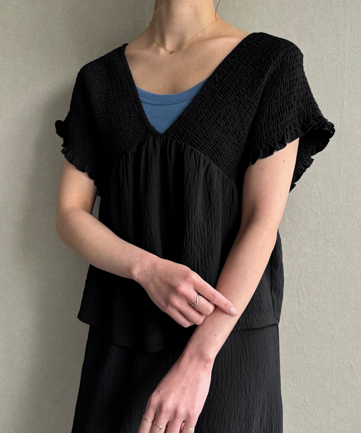 【ジュノア/JUNOAH】のギャザースリーブレイヤード風ワンピース 人気、トレンドファッション・服の通販 founy(ファニー) 　ファッション　Fashion　レディースファッション　Fashion for Women　ワンピース　Dresses　 other-1|ID: prp329100004818474 ipo3291000000035007683