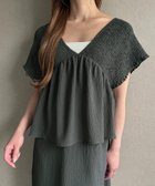 【ジュノア/JUNOAH】のギャザースリーブレイヤード風ワンピース 人気、トレンドファッション・服の通販 founy(ファニー) ファッション Fashion レディースファッション Fashion for Women ワンピース Dresses thumbnail チャコール|ID: prp329100004818474 ipo3291000000035007687