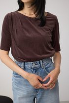 【アズール バイ マウジー/AZUL by moussy】のベロアカットトップス 人気、トレンドファッション・服の通販 founy(ファニー) ファッション Fashion レディースファッション Fashion for Women トップス・カットソー Cut & Sew Tops ベロアトップス Velour Tops / Velvet-Look Items インナー Innerwear ギャザー Gathered, Ruffled トレンド Trend, Trending Now ドレープ Drape, Draping Fabric ベロア Velour, Soft Velvet ボトム Bottoms, Lower Wear thumbnail BRN|ID: prp329100004818481 ipo3291000000035007733