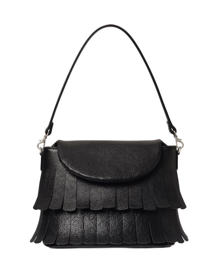 【ヒロコ ハヤシ/HIROKO HAYASHI】のFRANGIA(フランジャ)ショルダーバッグ インテリア・キッズ・メンズ・レディースファッション・服の通販 founy(ファニー) 　ファッション　Fashion　レディースファッション　Fashion for Women　バッグ　Bags　クラッチ　Clutch, Clutch Bag　シルバー　Silver, Metallic Silver　スマート　Smart, Elegant　財布　Wallet, Purse　ハンカチ　Handkerchief, Hanky　フリンジ　Fringe, Tassel　日傘　Parasol, UV Umbrella　ラップ　Wrap, Wrap Design　おすすめ　Recommended / Our Picks　ブラック|ID: prp329100004818521 ipo3291000000035008237