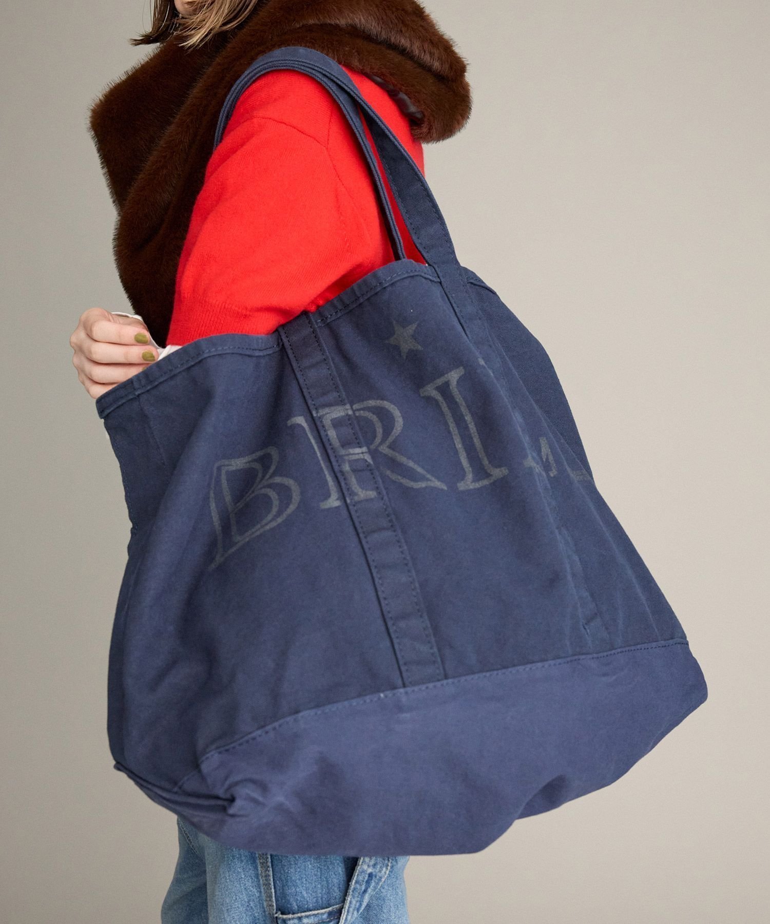 【ブリル/BRILL】のBRILL別注 トートBAG インテリア・キッズ・メンズ・レディースファッション・服の通販 founy(ファニー) 　ファッション　Fashion　レディースファッション　Fashion for Women　バッグ　Bags　プリント　Print, Printed Pattern　別注　Limited Edition, Custom Order　ネイビー88|ID: prp329100004818522 ipo3291000000035008245