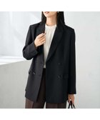 【アー ヴェー ヴェー/a.v.v】の【洗える/イージーケア/ストレッチ】パウダーツイルダブルブレストジャケット ブラック|ID: prp329100004818524 ipo3291000000035008260