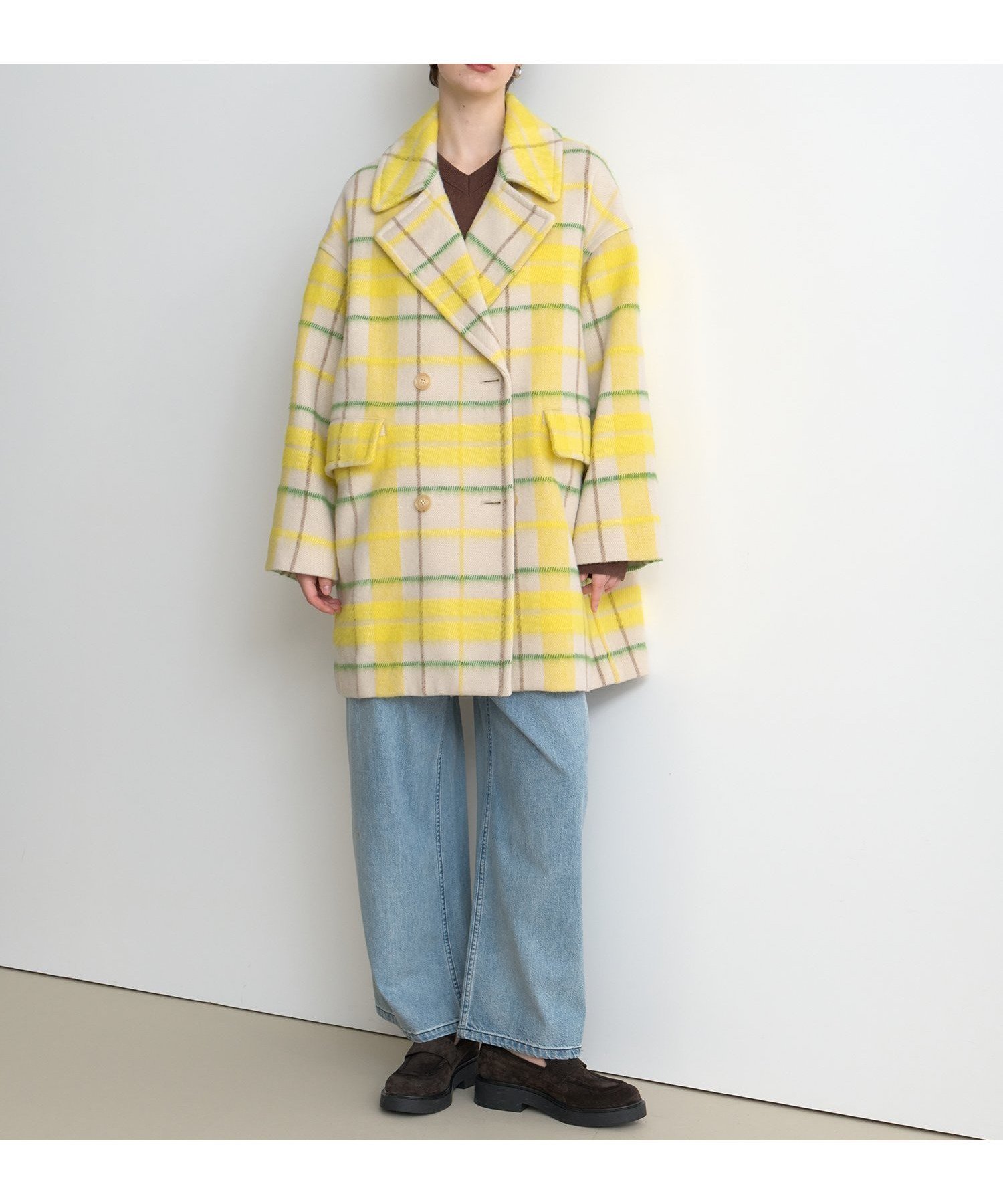 【ハウス オブ ロータス/HOUSE OF LOTUS】のシャギーチェックコート 人気、トレンドファッション・服の通販 founy(ファニー) 　ファッション　Fashion　レディースファッション　Fashion for Women　アウター　Coat / Outerwear Collection　コート・ロングコート・ピーコート　Long Coats, Peacoats & More　イエロー　Yellow　ダブル　Double, Double-Breasted　ブランケット　Blanket, Throw Blanket　ミドル　Middle Length, Mid Height　冬　Winter / This Winter　A/W・秋冬　Autumn/Winter　 other-1|ID: prp329100004818528 ipo3291000000035008280