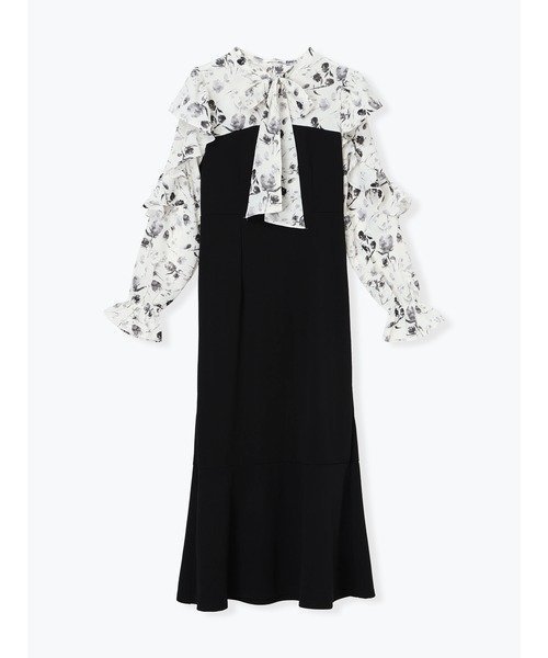 【ルディックパーク/LUDIC PARK】のフリルボウタイブラウスドッキングワンピース 人気、トレンドファッション・服の通販 founy(ファニー) 　ファッション　Fashion　レディースファッション　Fashion for Women　ワンピース　Dresses　ドッキング　Docking, Mixed Material　フェミニン　Feminine, Girly　リボン　Ribbon, Bow　 other-1|ID: prp329100004818529 ipo3291000000035008282