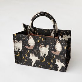 【ローズティアラ/Rose Tiara】のキャットジャカードバッグ 人気、トレンドファッション・服の通販 founy(ファニー) ファッション Fashion レディースファッション Fashion for Women バッグ Bags オレンジ Orange スマート Smart, Elegant ネコ Cat, Feline Motif プリント Print, Printed Pattern ポケット Pocket, Pocket Detail |ID:prp329100004818534