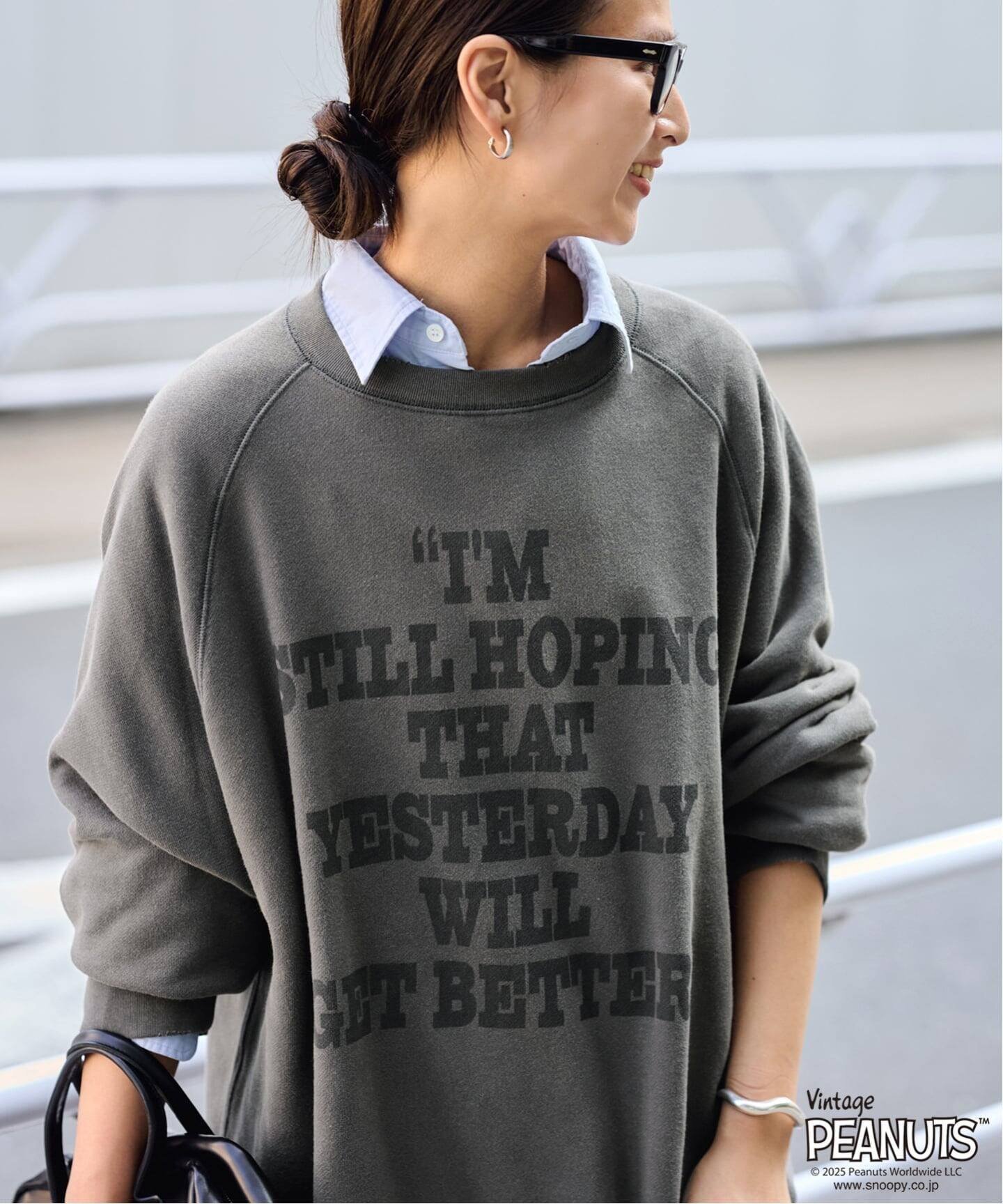 【フレームワーク/FRAMeWORK】の≪WEB限定/ 追加 ≫MEAN MACHINE AGE 別注 PEANUTS VTG CREW SWT CHARLIE インテリア・キッズ・メンズ・レディースファッション・服の通販 founy(ファニー) 　ファッション　Fashion　レディースファッション　Fashion for Women　アメリカン　American Style　ヴィンテージ　Vintage Style　スウェット / スエット　Sweatshirt, Sweatwear　スタンダード　Standard, Basic　スリーブ　Sleeve, Long Sleeve / Short Sleeve　ダメージ　Distressed, Destroyed　プリント　Print, Printed Pattern　別注　Limited Edition, Custom Order　ワイド　Wide, Wide Fit　2022年　2022　再入荷　Restock / Back in Stock　2022-2023秋冬・A/W　Autumn/Winter 2022–23 AW22–23　ブラック D|ID: prp329100004818540 ipo3291000000035008366