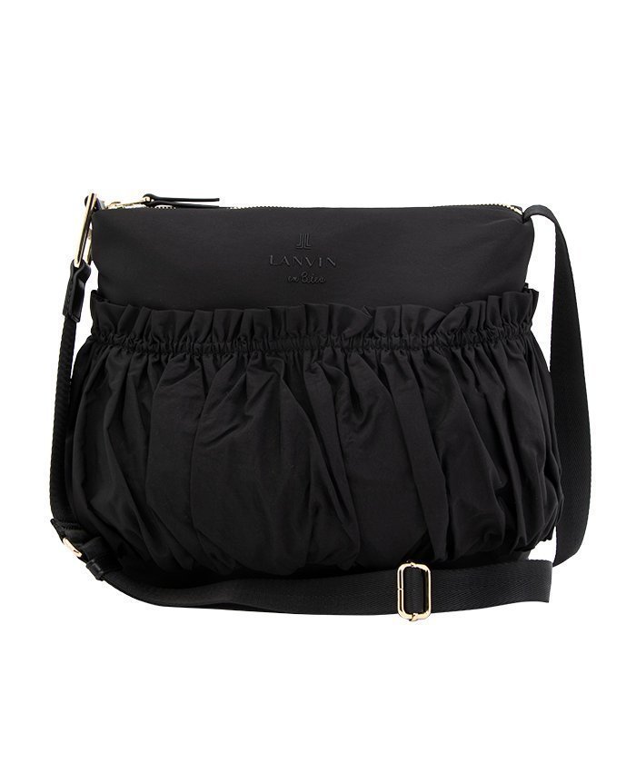 【クイーポ/KUIPO】のランバン オン ブルー LANVIN en Bleu グラシリィ ショルダーバッグ インテリア・キッズ・メンズ・レディースファッション・服の通販 founy(ファニー) 　ファッション　Fashion　レディースファッション　Fashion for Women　バッグ　Bags　ウォッシュ　Washed Finish　ギャザー　Gathered, Ruffled　ショルダー　Shoulder, Shoulder Strap　パール　Pearl, Pearl Accent　軽量　Lightweight, Ultra Light　ブラック|ID: prp329100004818564 ipo3291000000035008500