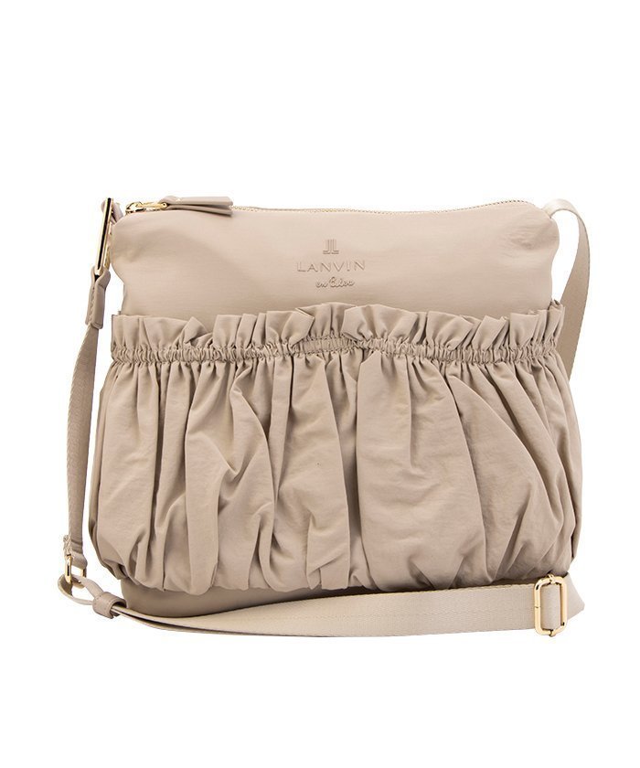 【クイーポ/KUIPO】のランバン オン ブルー LANVIN en Bleu グラシリィ ショルダーバッグ インテリア・キッズ・メンズ・レディースファッション・服の通販 founy(ファニー) 　ファッション　Fashion　レディースファッション　Fashion for Women　バッグ　Bags　ウォッシュ　Washed Finish　ギャザー　Gathered, Ruffled　ショルダー　Shoulder, Shoulder Strap　パール　Pearl, Pearl Accent　軽量　Lightweight, Ultra Light　ベージュ|ID: prp329100004818564 ipo3291000000035008502