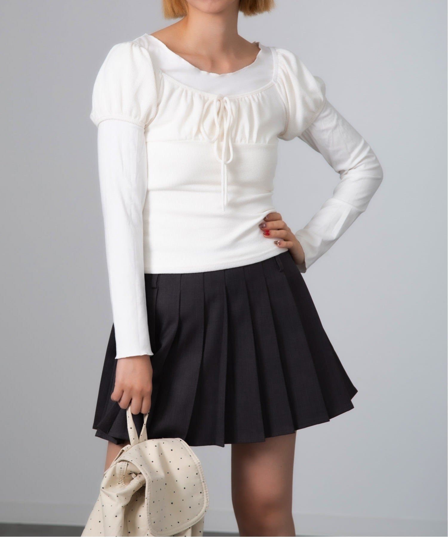 【チェルカ/CERCA】のChiina/Chiina /パフスリーブ ロンT組み合わせトップス インテリア・キッズ・メンズ・レディースファッション・服の通販 founy(ファニー) 　ファッション　Fashion　レディースファッション　Fashion for Women　トップス・カットソー　Cut & Sew Tops　ロングTシャツ・Tシャツ　Longline T-Shirts & Tees　スリーブ　Sleeve, Long Sleeve / Short Sleeve　ホワイト|ID: prp329100004818635 ipo3291000000035009001