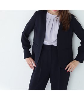 【ナチュラル ビューティー ベーシック/NATURAL BEAUTY BASIC】のドビーツイル SETUP ノーカラージャケット 人気、トレンドファッション・服の通販 founy(ファニー) ファッション Fashion レディースファッション Fashion for Women アウター Coat / Outerwear Collection レディースジャケット・軽アウター Jackets ノーカラージャケット / シンプル上品コーデ Collarless Jackets おすすめ Recommended / Our Picks シェイプ Shape, Slim Fit ジャケット Jacket, Outerwear スリット Slit, Slit Detail スーツ Suit, Formalwear ツイル Twist, Twisted Detail |ID:prp329100004818638