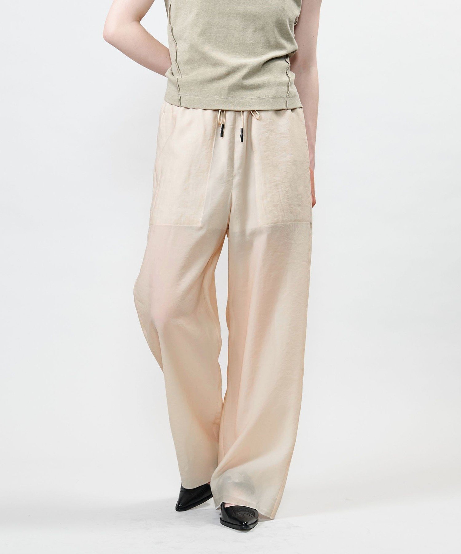 【ユナイテッドアローズ/UNITED ARROWS】のASTRAET シアー ウエストドローコード ワイドパンツ 人気、トレンドファッション・服の通販 founy(ファニー) 　ファッション　Fashion　レディースファッション　Fashion for Women　パンツ　Pants & Trousers　シアー　Sheer, See-Through　ジャケット　Jacket, Outerwear　デニム　Denim, Jeans Material　リラックス　Relax, Relaxed Fit　ワイド　Wide, Wide Fit　アウトレット　Outlet / Clearance　おすすめ　Recommended / Our Picks　 other-1|ID: prp329100004818642 ipo3291000000035009092