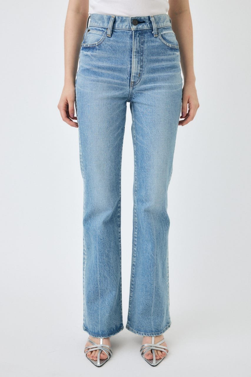 【マウジー/moussy】のMVS L/BLU FLARE インテリア・キッズ・メンズ・レディースファッション・服の通販 founy(ファニー) 　ファッション　Fashion　レディースファッション　Fashion for Women　クラッシュ　Distressed, Crashed Style　コンパクト　Compact, Small Size　ジップアップ　Zip-Up, Full Zip　ストレッチ　Stretch, Stretchy Fabric　ダメージ　Distressed, Destroyed　パッチ　Patch, Appliqué　フレア　Flare, Flared　ポケット　Pocket, Pocket Detail　L/BLU1|ID: prp329100004818645 ipo3291000000035009104