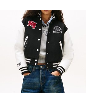 【トミーヒルフィガー/TOMMY HILFIGER】のウールバーシティジャケット 人気、トレンドファッション・服の通販 founy(ファニー) ファッション Fashion レディースファッション Fashion for Women アウター Coat / Outerwear Collection レディースジャケット・軽アウター Jackets アメリカン American Style クラシック Classic, Timeless Style ゴルフ Golf ストライプ Stripe, Striped Pattern スポーティ Sporty, Casual Athletic デニム Denim, Jeans Material フェイクレザー Faux Leather, PU Leather フロント Front, Front Design モダン Modern, Contemporary 人気 Popular, Best Seller |ID:prp329100004818648