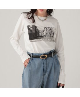 【エルーラ/Elura】のフォトプリントT/641261 人気、トレンドファッション・服の通販 founy(ファニー) ファッション Fashion レディースファッション Fashion for Women インナー Innerwear カーディガン Cardigan, Knitwear ジャケット Jacket, Outerwear デニム Denim, Jeans Material プリント Print, Printed Pattern ボーダー Border, Stripe 無地 Plain, Solid Color リラックス Relax, Relaxed Fit ワイド Wide, Wide Fit |ID:prp329100004818670