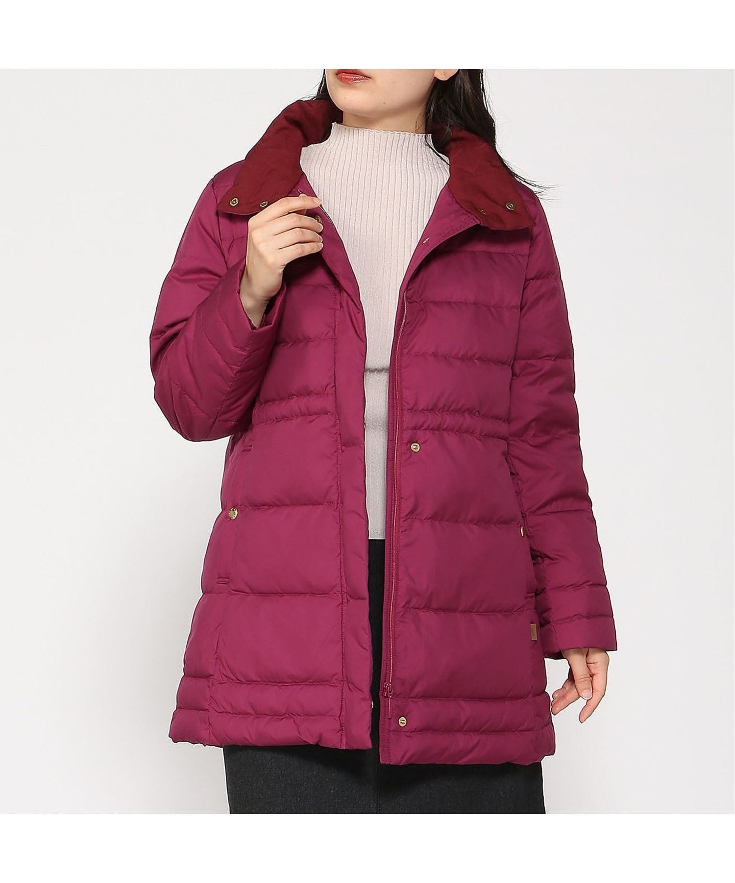 【クロコダイル/CROCODILE】のサニーダウンエコ コート【撥水加工】 インテリア・キッズ・メンズ・レディースファッション・服の通販 founy(ファニー) 　ファッション　Fashion　レディースファッション　Fashion for Women　アウター　Coat / Outerwear Collection　コート・ロングコート・ピーコート　Long Coats, Peacoats & More　おすすめ　Recommended / Our Picks　スピンドル　Spindle, Drawcord　タフタ　Taffeta, Structured Fabric　ダウン　Down, Puffer　マフラー　Scarf, Muffler　エレガント 上品　Elegant　冬　Winter / This Winter　ワイン|ID: prp329100004818693 ipo3291000000035009616