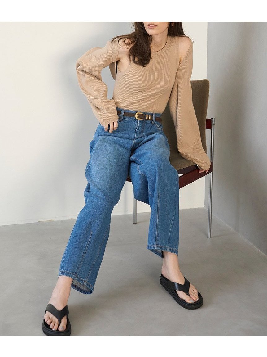 【ミラオーウェン/Mila Owen】のウエストゴムカーヴィデニム【ウォッシャブル】 インテリア・キッズ・メンズ・レディースファッション・服の通販 founy(ファニー) 　ファッション　Fashion　レディースファッション　Fashion for Women　ウォッシャブル　Machine Washable　ヴィンテージ　Vintage Style　春　Spring　カッティング　Cutting Detail　ジャケット　Jacket, Outerwear　スマート　Smart, Elegant　デニム　Denim, Jeans Material　ポケット　Pocket, Pocket Detail　ユーズド　Used, Vintage-Look　BLU[086]|ID: prp329100004818779 ipo3291000000035010285