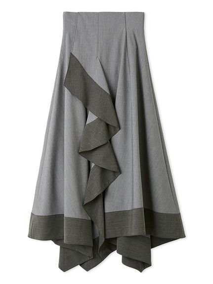 【スナイデル/SNIDEL】のバリエハンカチヘムスカート インテリア・キッズ・メンズ・レディースファッション・服の通販 founy(ファニー) 　ファッション　Fashion　レディースファッション　Fashion for Women　スカート　Skirts　アシンメトリー　Asymmetrical Style　スマート　Smart, Elegant　ハンカチ　Handkerchief, Hanky　フリル　Frill, Ruffle　フロント　Front, Front Design　おすすめ　Recommended / Our Picks　エレガント 上品　Elegant　GRY[006]|ID: prp329100004818804 ipo3291000000035010489
