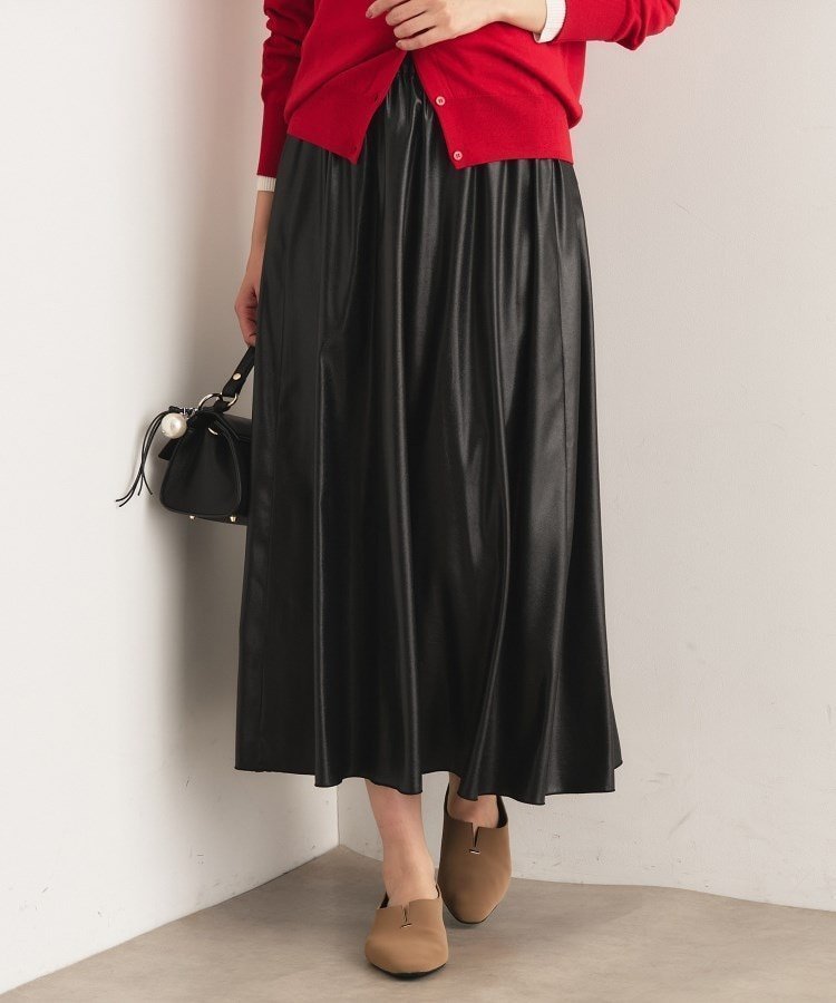 【インディヴィ/INDIVI】のレザー調ギャザースカート 人気、トレンドファッション・服の通販 founy(ファニー) ファッション Fashion レディースファッション Fashion for Women スカート Skirts ギャザー Gathered, Ruffled サテン Satin, Glossy Fabric シンプル Simple, Minimal ストレッチ Stretch, Stretchy Fabric スマート Smart, Elegant トレンド Trend, Trending Now フレア Flare, Flared ポケット Pocket, Pocket Detail リアル Real, Realistic other-1|ID: prp329100004818809 ipo3291000000035010527
