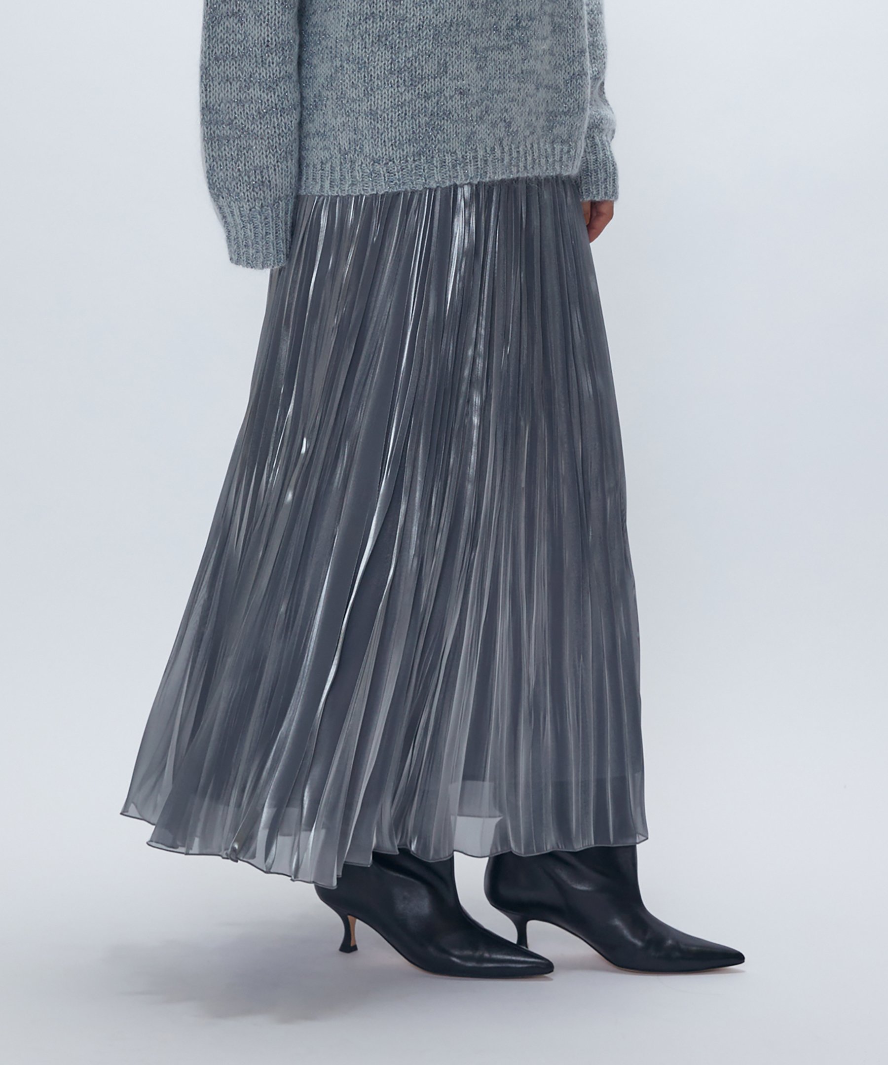 【プルミエ アロンディスモン/1er Arrondissement / MEN】の手絞りプリーツスカート インテリア・キッズ・メンズ・レディースファッション・服の通販 founy(ファニー) 　ファッション　Fashion　メンズファッション　Fashion for Men　おすすめ　Recommended / Our Picks　シャイニー　Shiny, Glossy Finish　シャンブレー　Chambray, Denim-Like Fabric　プリーツ　Pleats, Pleated　Silver|ID: prp329100004818820 ipo3291000000035010618
