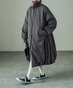 【ビーフラット/bflat】のT/Nタフタ 中わたバルーンリブパディングコート 人気、トレンドファッション・服の通販 founy(ファニー) ファッション Fashion レディースファッション Fashion for Women アウター Coat / Outerwear Collection コート・ロングコート・ピーコート Long Coats, Peacoats & More キルト Quilt, Quilted Fabric タフタ Taffeta, Structured Fabric バルーン Balloon, Balloon Silhouette ポケット Pocket, Pocket Detail ロング Long, Long-Length 冬 Winter / This Winter |ID:prp329100004818847