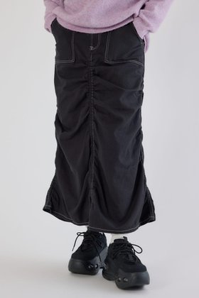 【ロデオクラウンズワイドボウル/RODEO CROWNS WIDE BOWL】のシャーリングマキシスカート 人気、トレンドファッション・服の通販 founy(ファニー) ファッション Fashion レディースファッション Fashion for Women スカート Skirts おすすめ Recommended / Our Picks コンパクト Compact, Small Size シャーリング Shirring, Ruched ツイル Twist, Twisted Detail デニム Denim, Jeans Material トレンド Trend, Trending Now バランス Balance, Style Balance フェミニン Feminine, Girly ポケット Pocket, Pocket Detail ロング Long, Long-Length ワーク Workwear, Utility Style 定番 Standard, Basic Item |ID:prp329100004818863