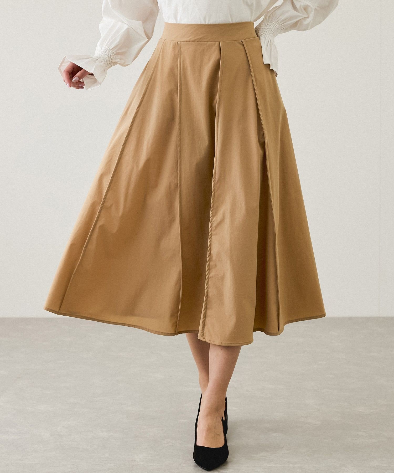 【ジャイロ/JAYRO】のタック入りフレアースカート インテリア・キッズ・メンズ・レディースファッション・服の通販 founy(ファニー) 　ファッション　Fashion　レディースファッション　Fashion for Women　スカート　Skirts　おすすめ　Recommended / Our Picks　シンプル　Simple, Minimal　スウェット / スエット　Sweatshirt, Sweatwear　フレア　Flare, Flared　フレアースカート　Flared Skirt, A-Line Skirt　フロント　Front, Front Design　ポケット　Pocket, Pocket Detail　夏　Summer　S/S・春夏　SS, Spring/Summer, Warm Season　A/W・秋冬　Autumn/Winter　ベージュ(27)|ID: prp329100004818871 ipo3291000000035011136