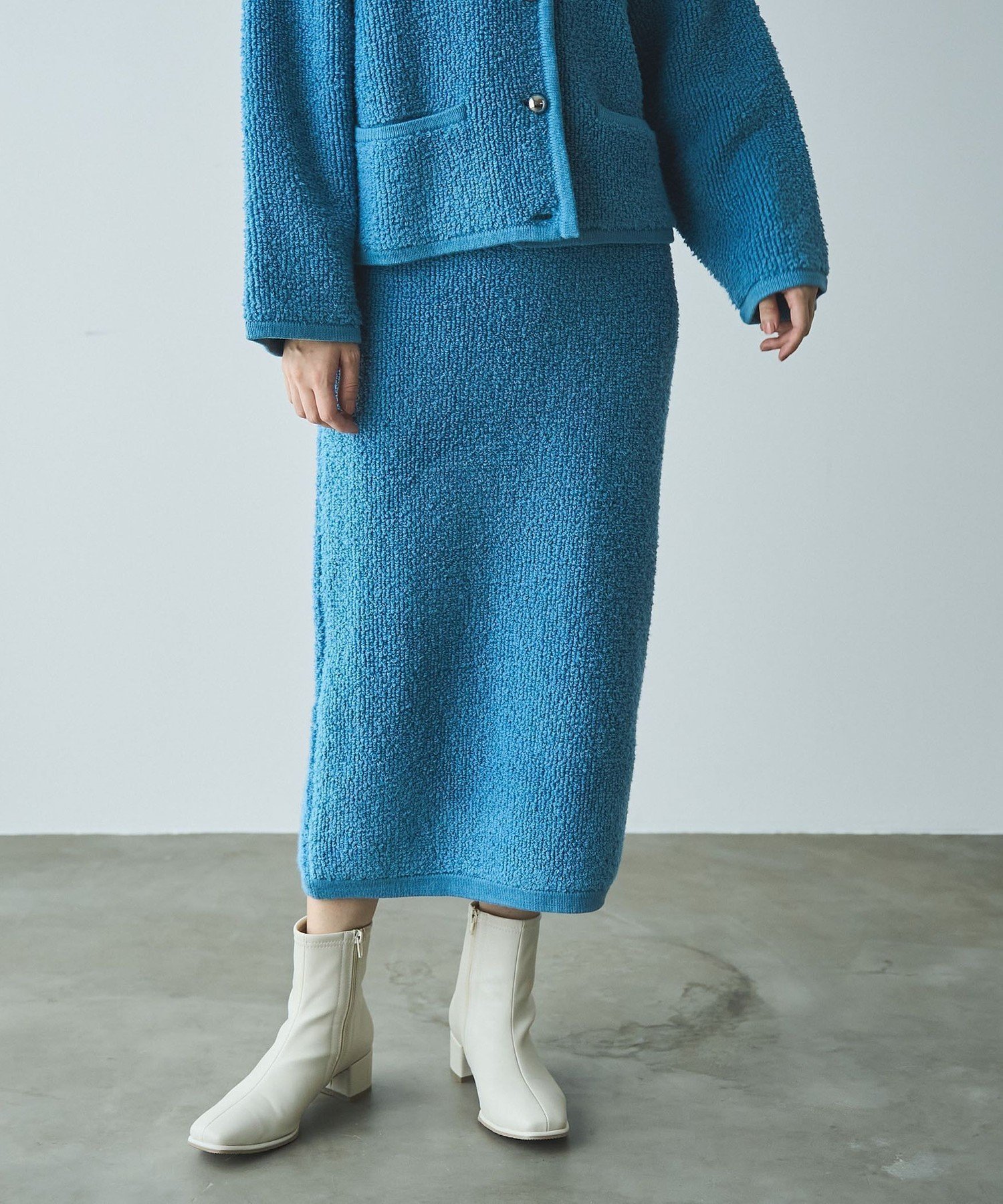 【コーエン/COEN】のパイルジャガードニットスカート(セットアップ対応) インテリア・キッズ・メンズ・レディースファッション・服の通販 founy(ファニー) 　ファッション　Fashion　レディースファッション　Fashion for Women　セットアップ　Matching Sets　スカート・ミニ/ミディ/マキシ　Skirts / Mini, Midi & Maxi Skirts　カーディガン　Cardigan, Knitwear　シンプル　Simple, Minimal　ジャカード／ジャガード　Jacquard, Woven Pattern　ジャケット　Jacket, Outerwear　スウェット / スエット　Sweatshirt, Sweatwear　セットアップ　Set-Up, Coordinated Outfit　ポケット　Pocket, Pocket Detail　ロング　Long, Long-Length　おすすめ　Recommended / Our Picks　LT.BLUE|ID: prp329100004818874 ipo3291000000035011158